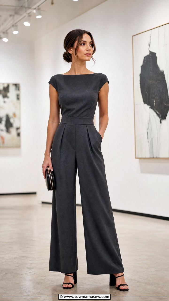 Tailored jumpsuit for gallery opening event - 30 Gallery opening outfit ideas