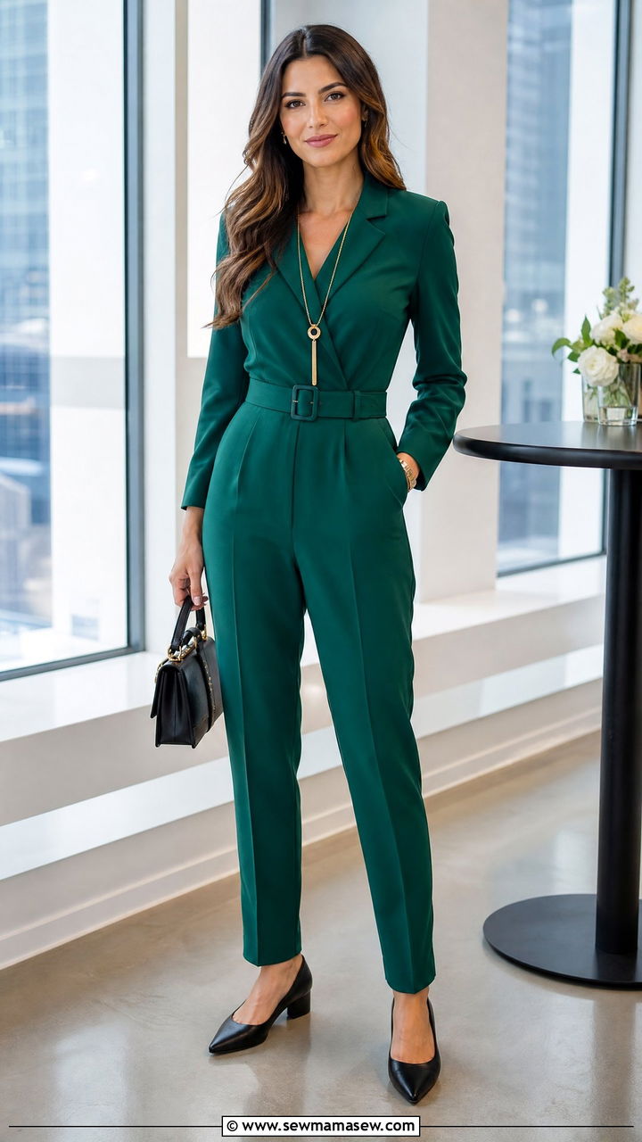 Tailored jumpsuit with defined waist - 25 Outfit ideas to look taller