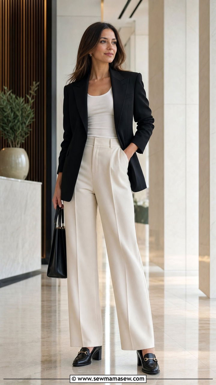 Tailored trousers and structured blazer outfit - 35 casual girls night out outfits