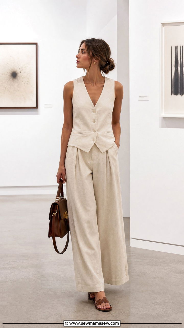 Tailored vest and wide leg trousers light academia outfit - 25 Light academia outfit ideas 2026
