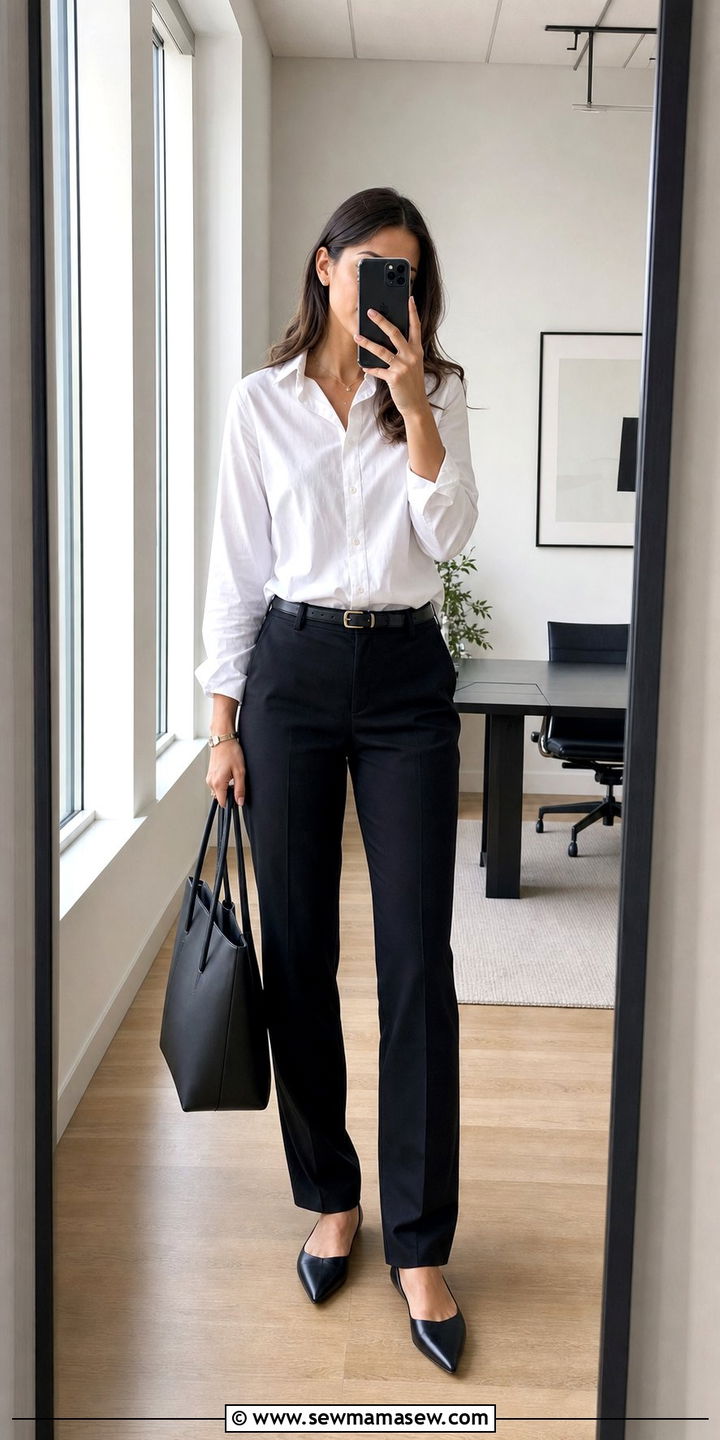 Tall Women Button Down Shirt And Straight Leg Pants - 35 Business casual outfits for tall women