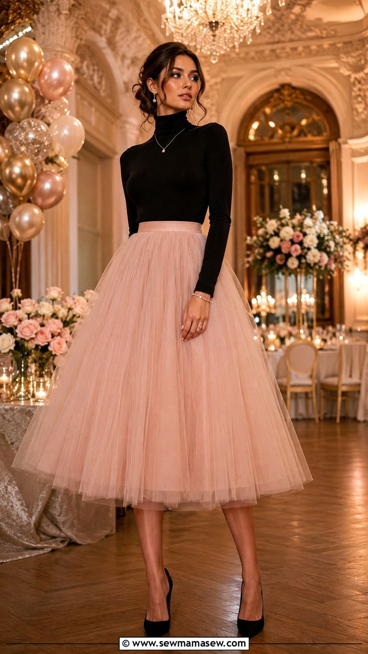 Tall Women Tulle Skirt Party Outfit - 30 Party outfits for tall women