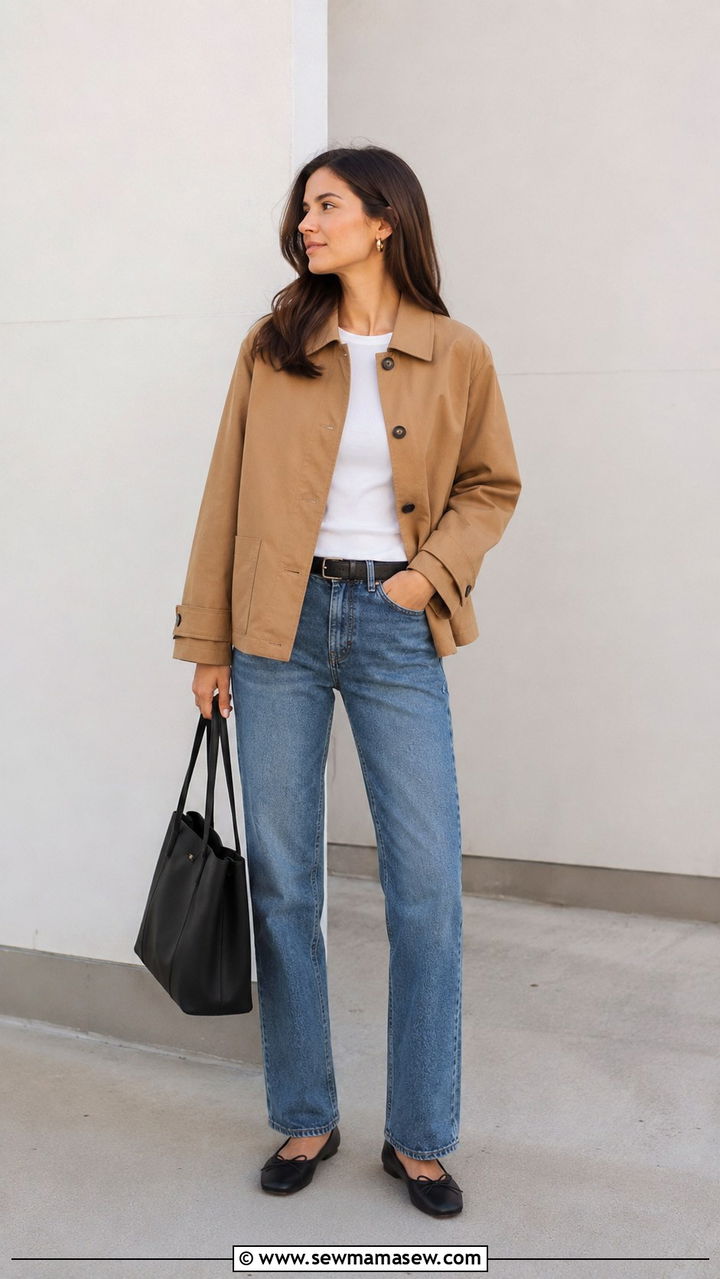 Tan Jacket With Straight Leg Jeans Outfit - 30 casual outfits to copy