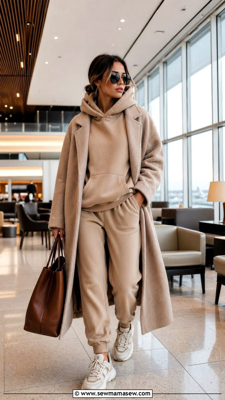 Tan oversized hoodie with matching sweatpants - 40 All tan outfit ideas