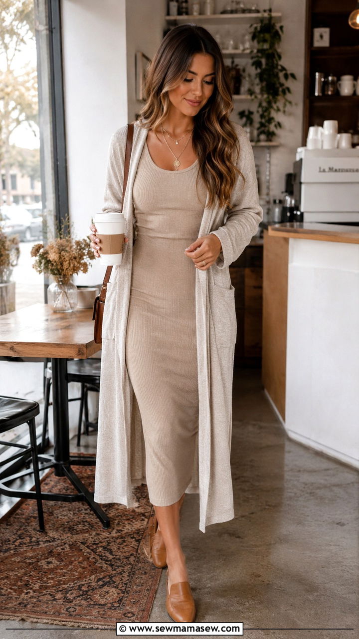 Tank Dress With Cardigan - 30 tank dress outfits inspo