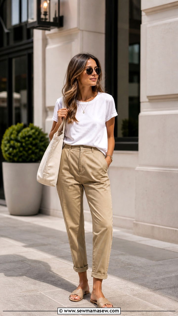 Tank Top And High Waist Shorts Summer Look - 40 Summer capsule wardrobe