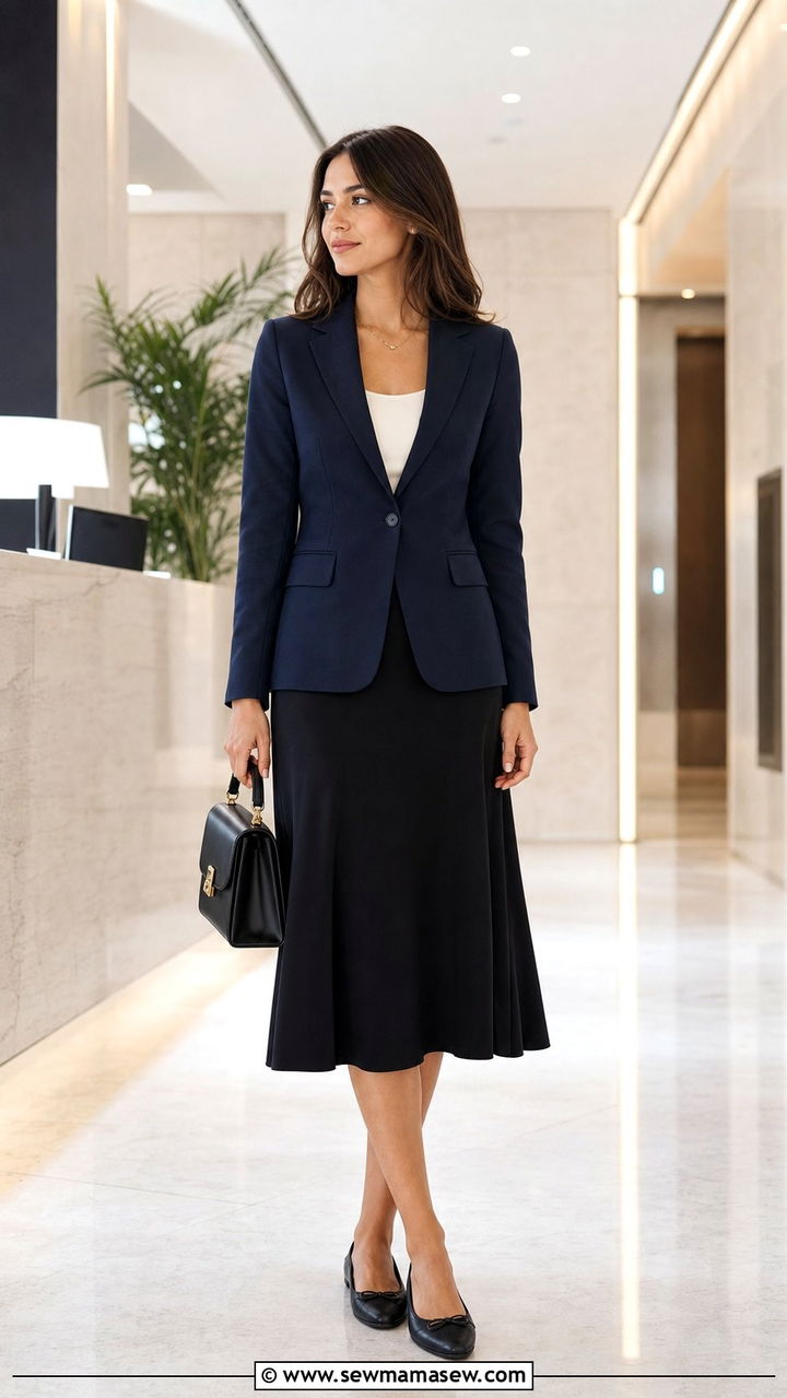 Tank Top And Midi Skirt With Blazer - 25 Spring 10 piece capsule wardrobe