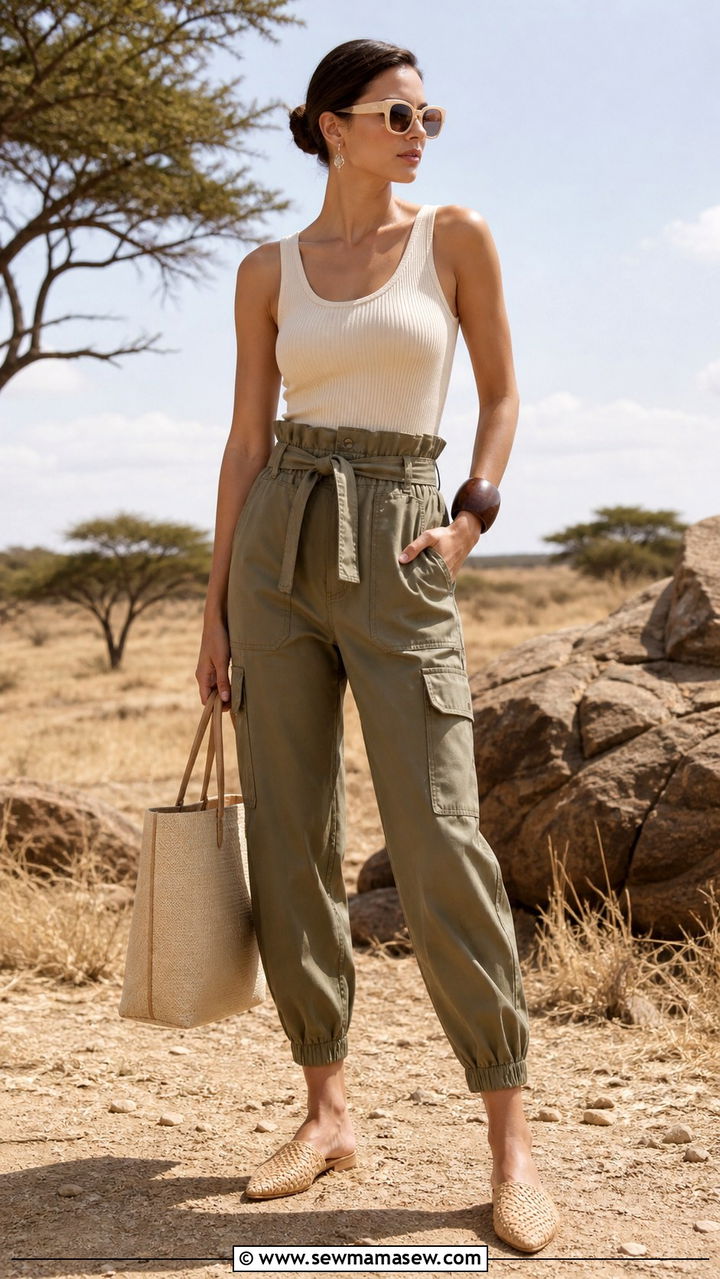 Tank Top With Utility Pants Safari Outfit - 40 Safari outfit ideas