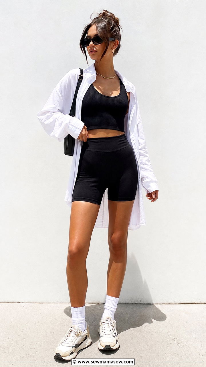 Tank Top with Biker Shorts Outfit - 25 How to style a tank top