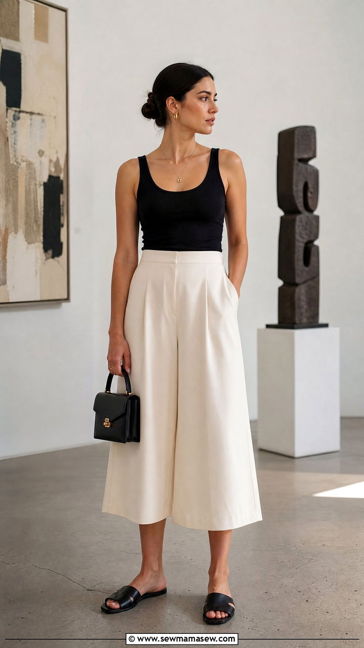 Tank Top with Culottes Outfit - 25 How to style a tank top
