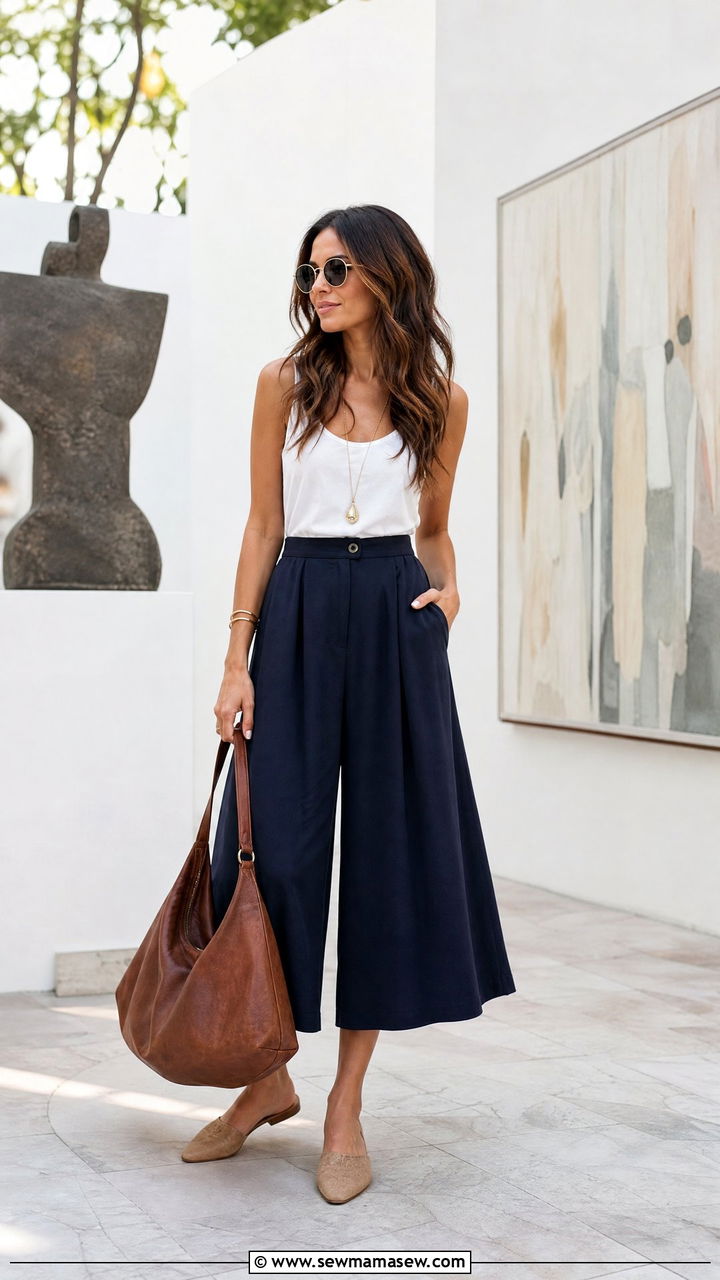 Tank Top with Culottes - 35 how to style tank top