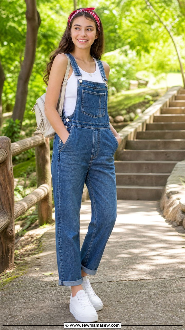 Tank Top with Overalls - 30 Cute outfits for teens