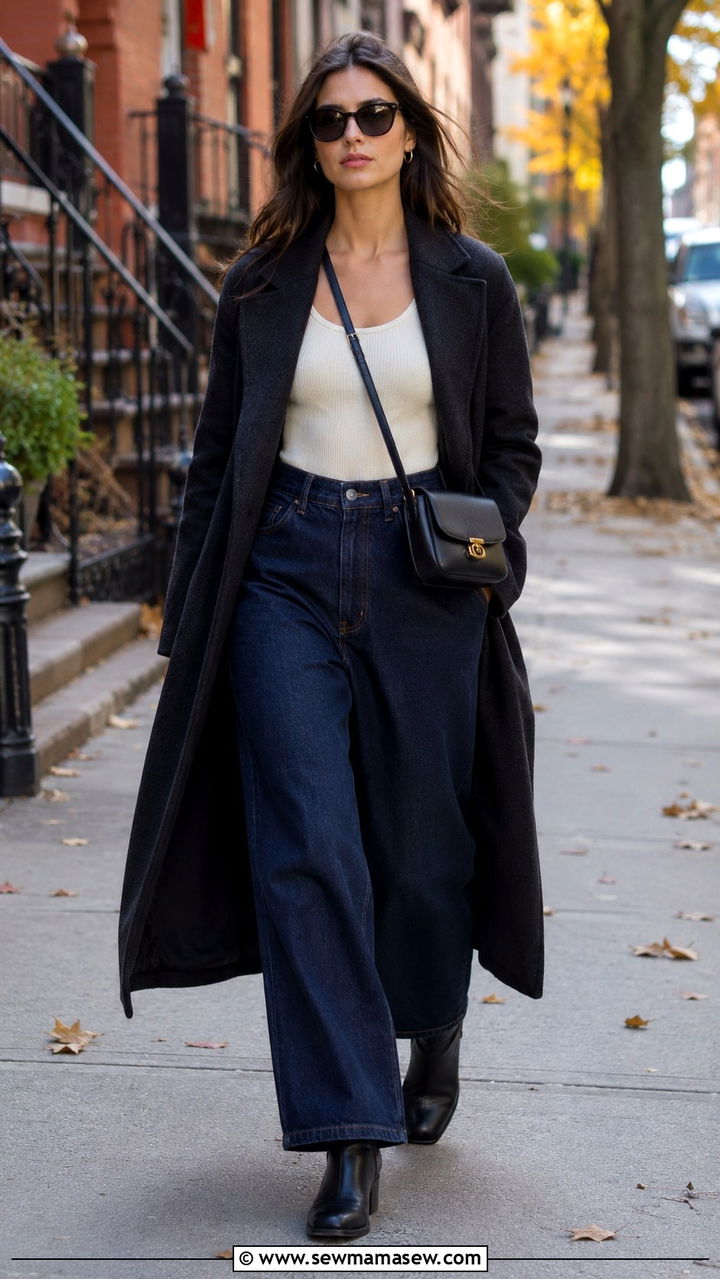 Tank top with wide leg pants and ankle boots - 25 Wide leg pants outfit ideas with a tank top