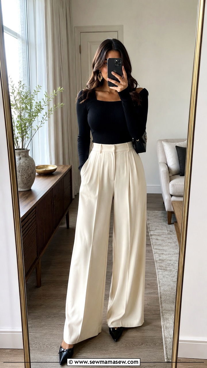 Tapered Trousers With A Long Cardigan - 30 transitional modest outfit ideas