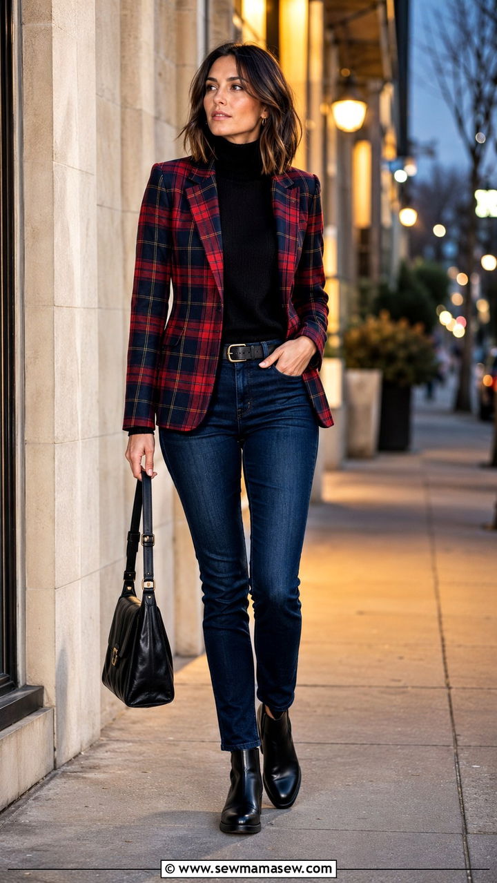 Tartan Blazer and Dark Denim Outfit - 25 2026 fashion must haves
