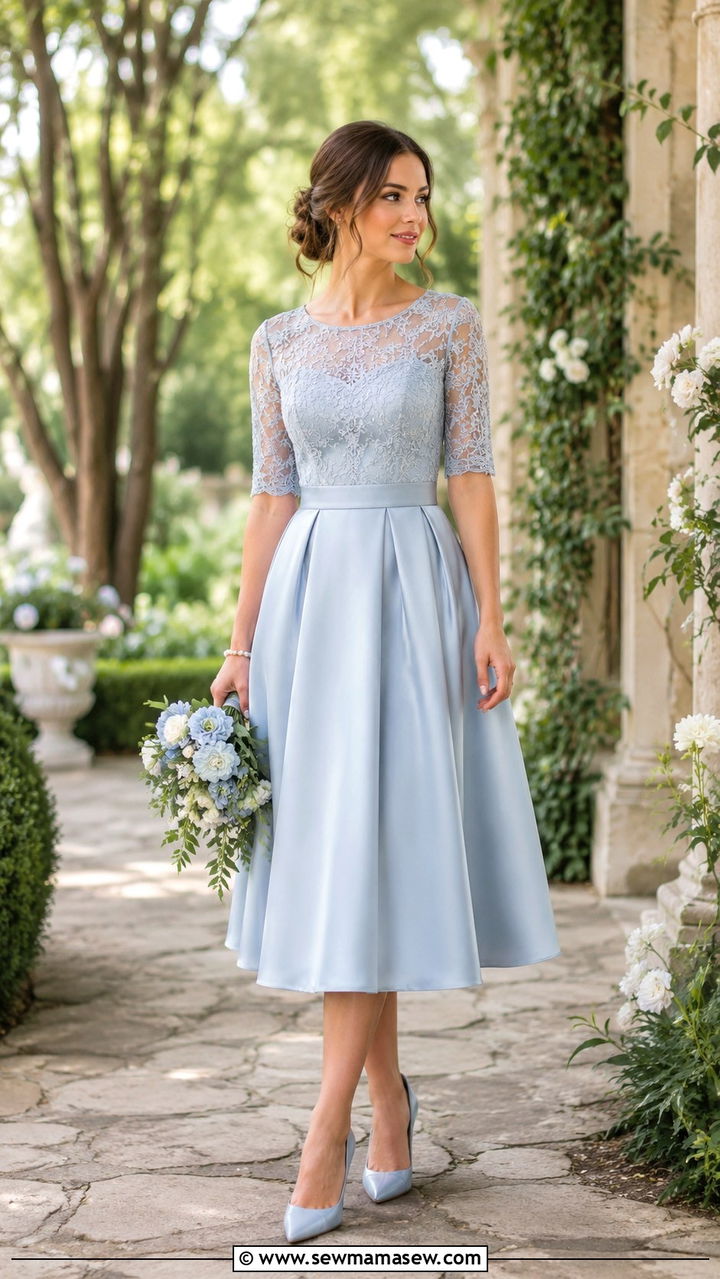 Tea Length Bridesmaid Dress With Sleeves - 25 Modest outfit ideas for bridesmaid