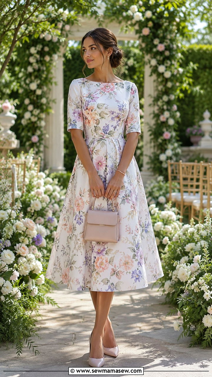 Tea Length Dress Wedding Guest Spring - 30 modest spring wedding guest outfit ideas