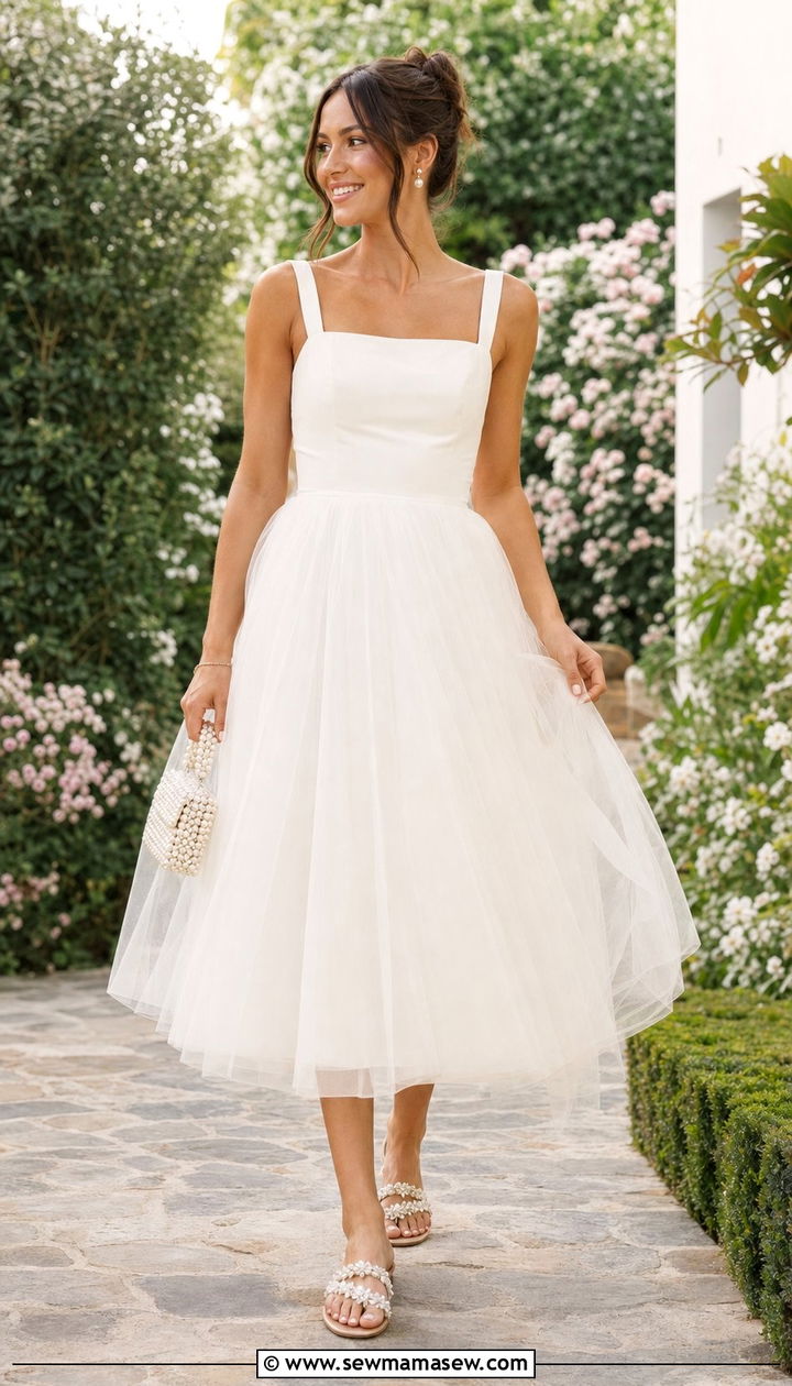 Tea Length Tulle Dress Bridal Shower Outfit - 35 bridal shower outfit ideas