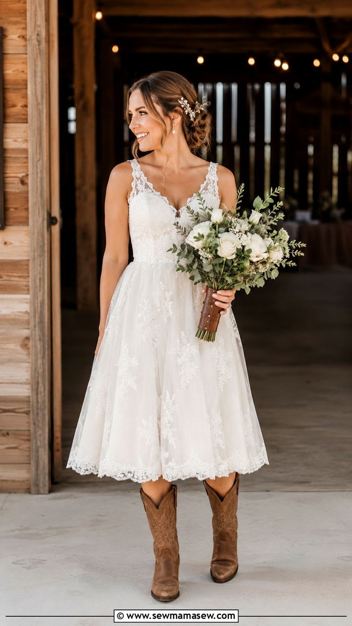 Tea Length Wedding Dress With Cowboy Boots - 20 How to style cowboy boots for a wedding