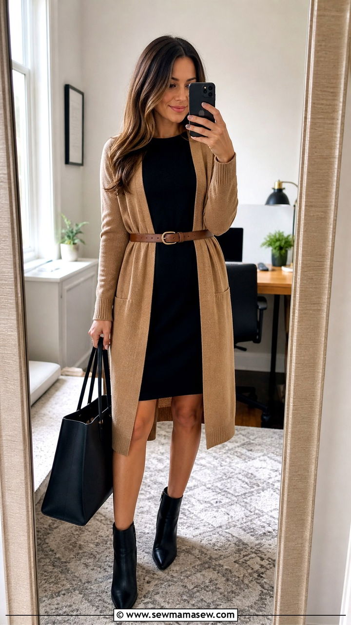 Teacher Outfit Cardigan Over a Dress - 40 teacher outfits