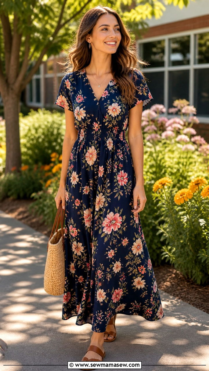 Teacher Outfit Floral Maxi Dress - 40 teacher outfits