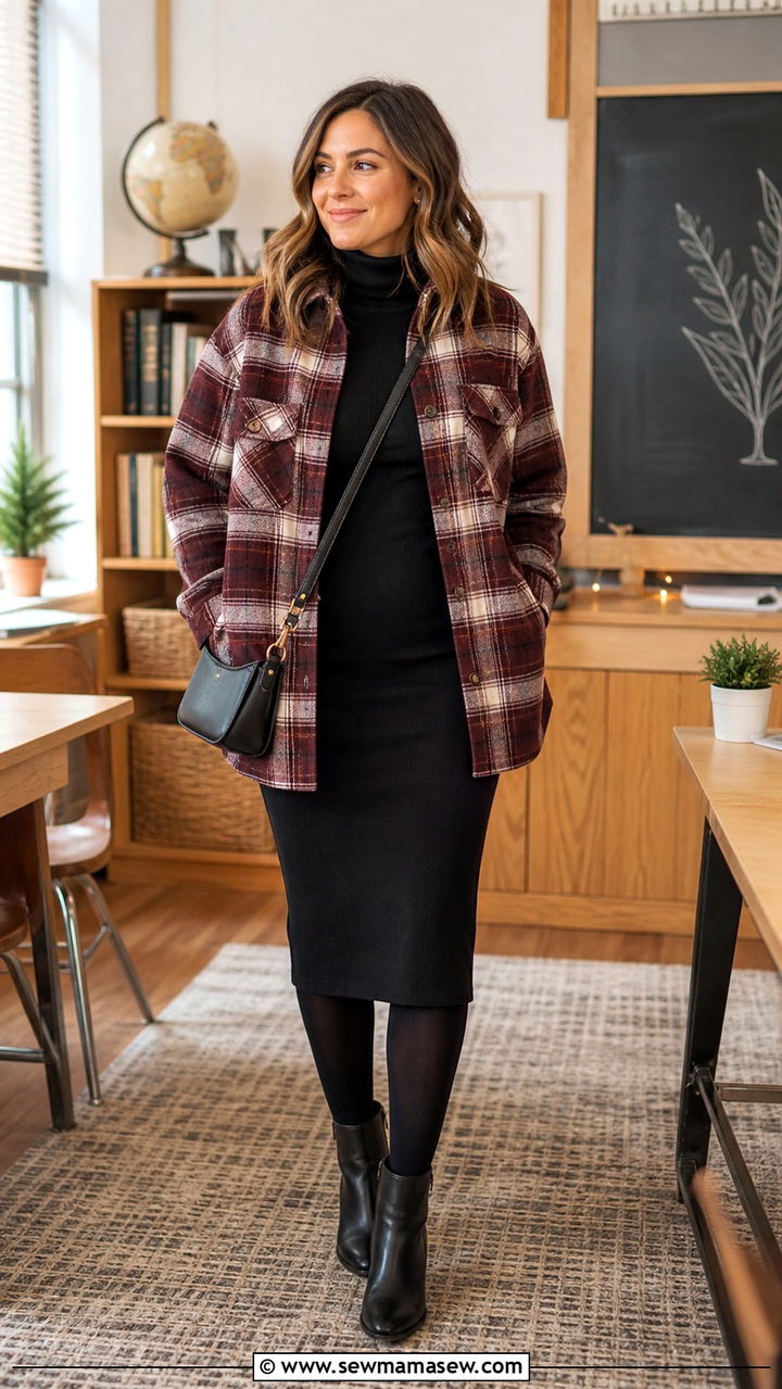 Teacher Outfit Mock Neck and Ponte Pants - 40 teacher outfits
