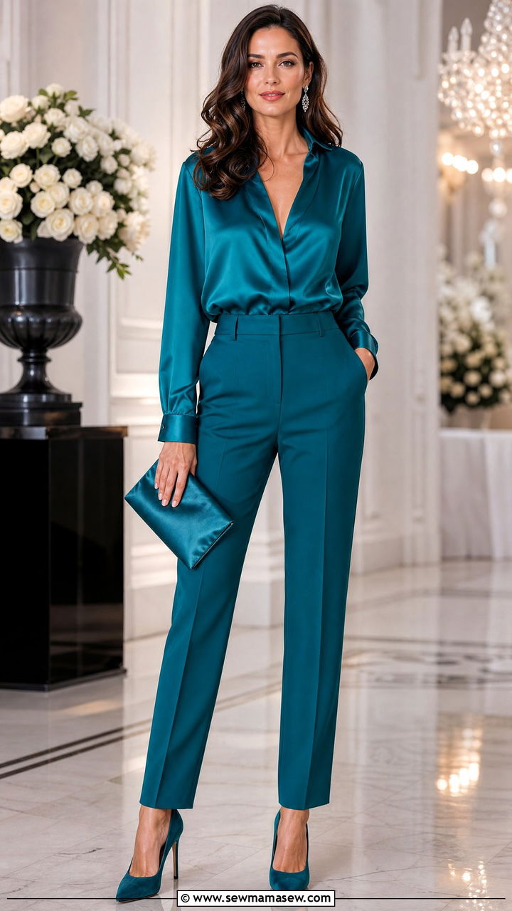 Teal Monochrome Outfit - 25 Head to toe color outfit ideas