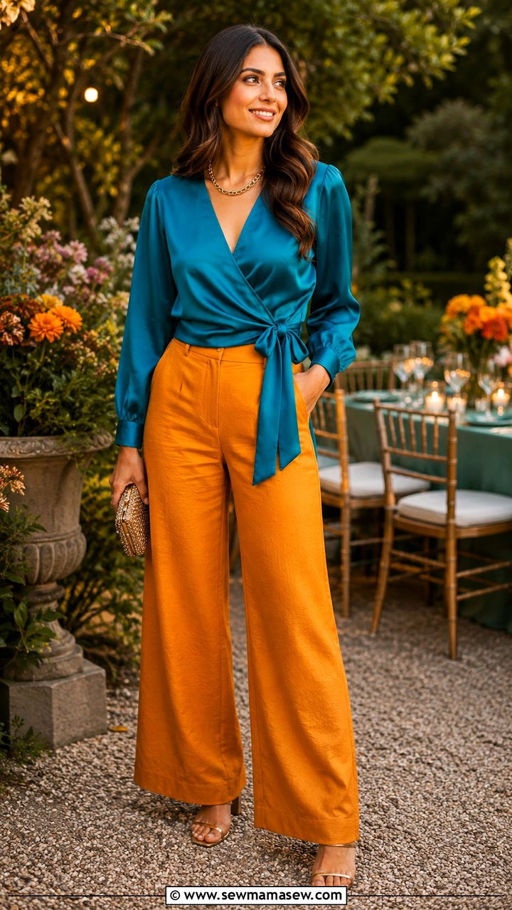Teal and Marigold Outfit - 20 spring unexpected color pairing outfit ideas