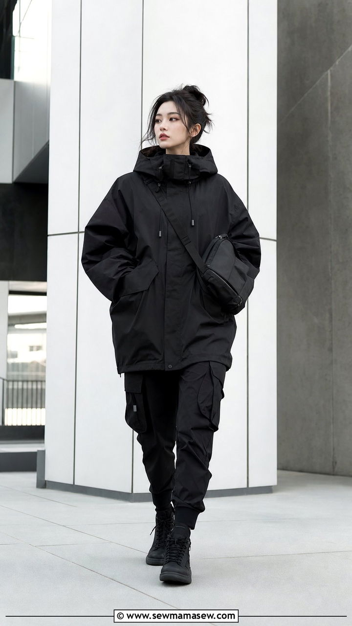 Techwear pants and jacket outfit - 25 streetwear outfits aesthetic