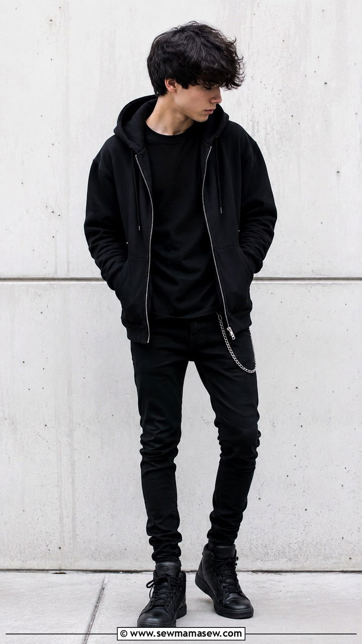 Teen Boy All Black Monochrome Outfit - 25 Outfit ideas for teen boys