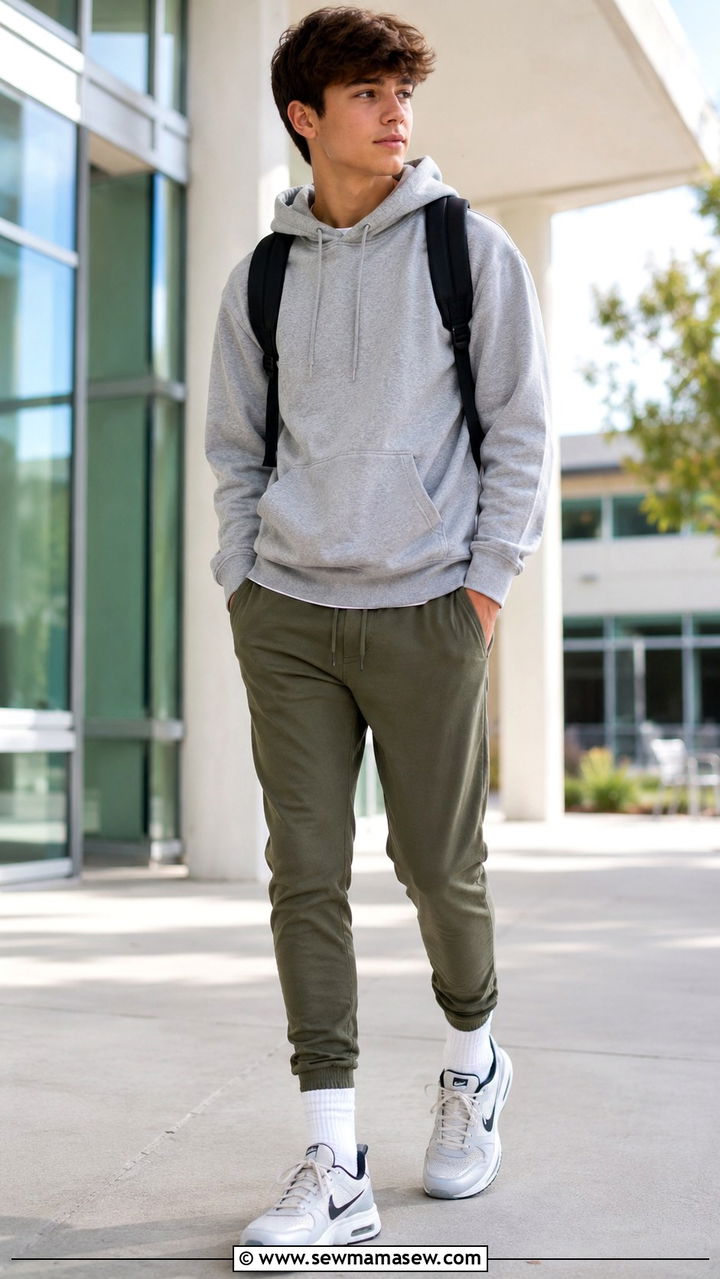 Teen Boy Hoodie and Joggers Athleisure Outfit - 25 Outfit ideas for teen boys
