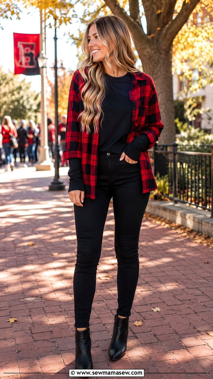 Texas Tech Red And Black Layered Gameday Outfit - 20 Gameday outfit ideas Texas