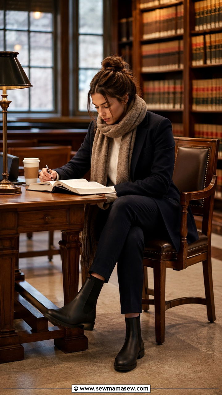 Thermal knit layered under a blazer - 30 Law school student outfit ideas