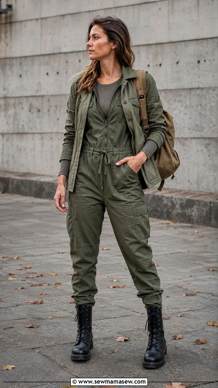 Three Piece Layered Boiler Suit Set - 30 Three piece set outfit ideas