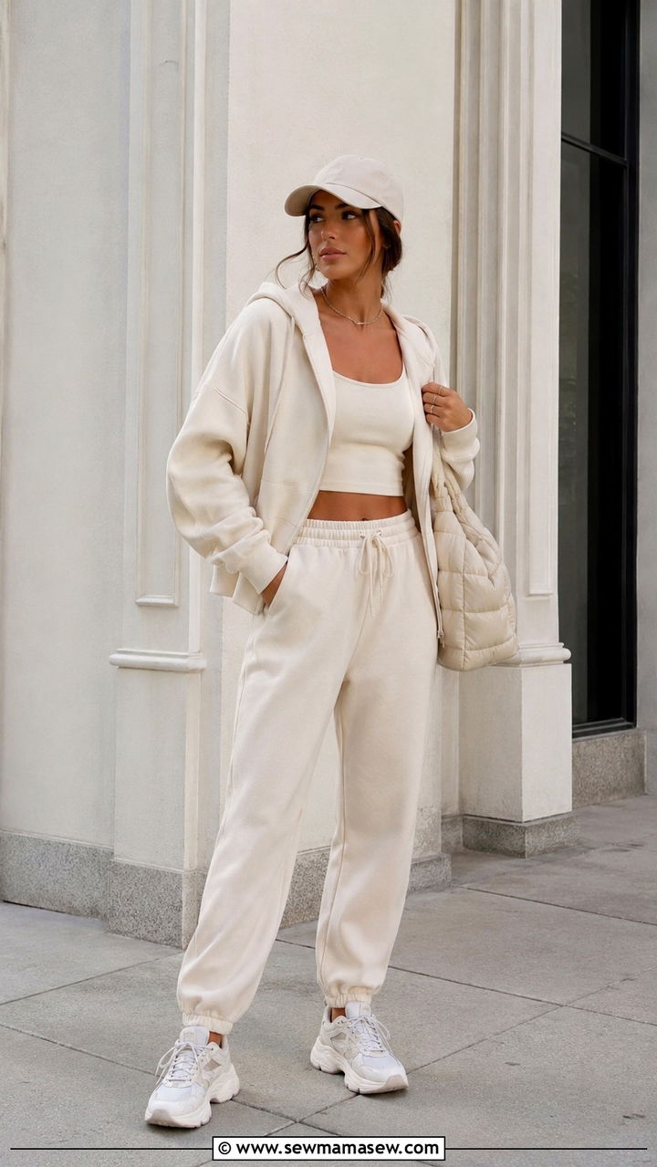 Three Piece Sweatsuit with Hoodie and Joggers - 30 Three piece set outfit ideas