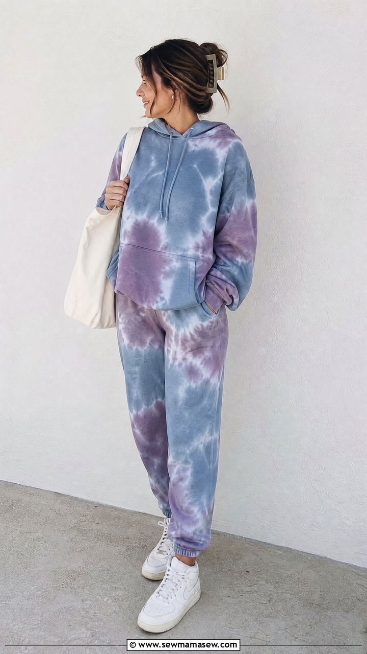 Tie Dye Hoodie and Joggers Set Outfit - 25 Hoodie and joggers matching set outfit ideas