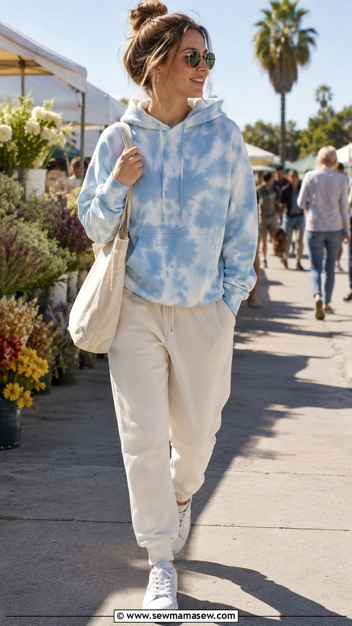Tie dye hoodie and joggers outfit - 30 Hoodie and joggers outfit ideas