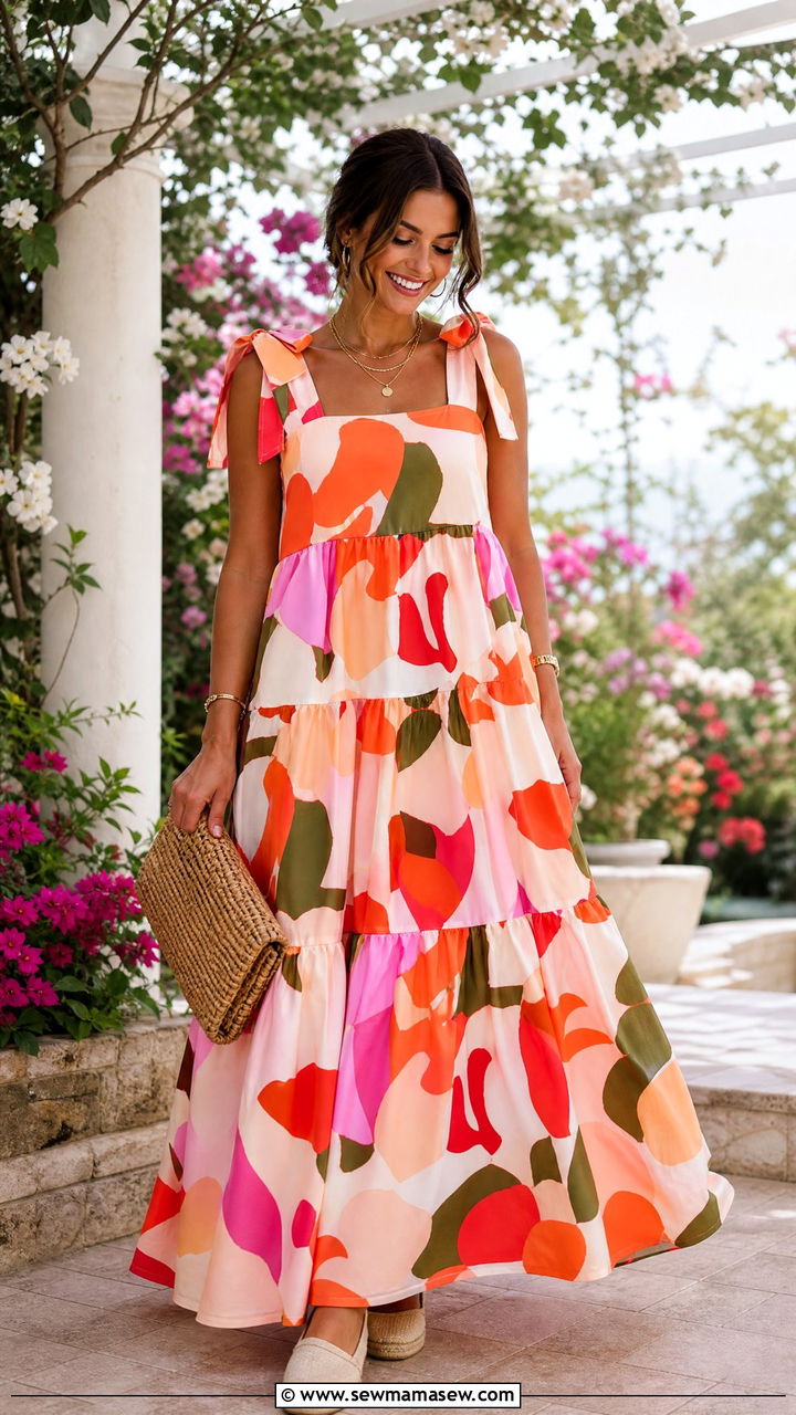Tiered Maxi Dress Birthday Brunch Outfit - 35 Birthday brunch outfit ideas