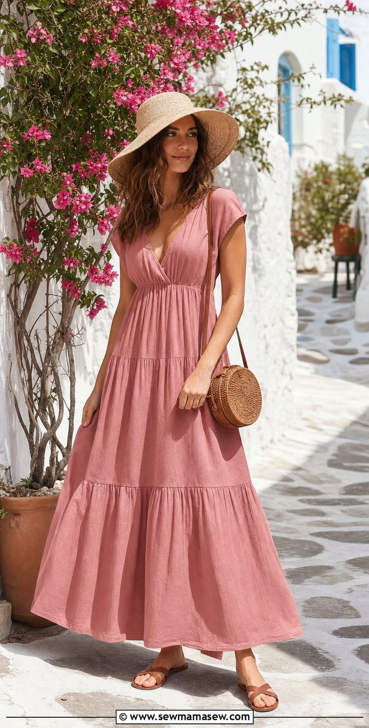 Tiered Maxi Dress Outfit Bodrum - 35 Bodrum outfit ideas