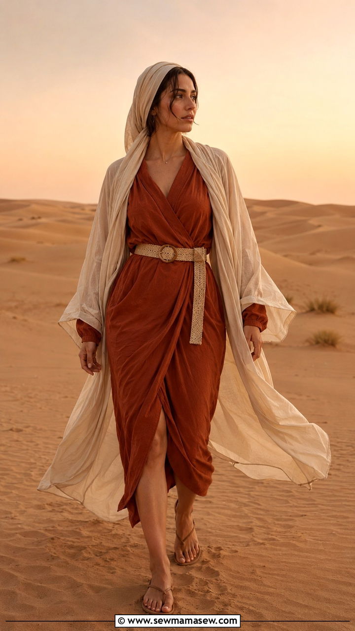 Tiered Maxi Dress With Denim Jacket - 25 Modest outfit ideas for desert trip