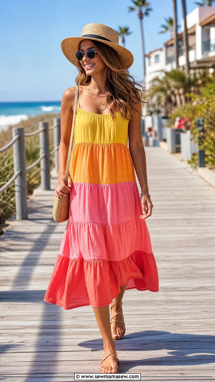 Tiered Mini Dress With Sandals Outfit - 30 Cute outfits for tweens