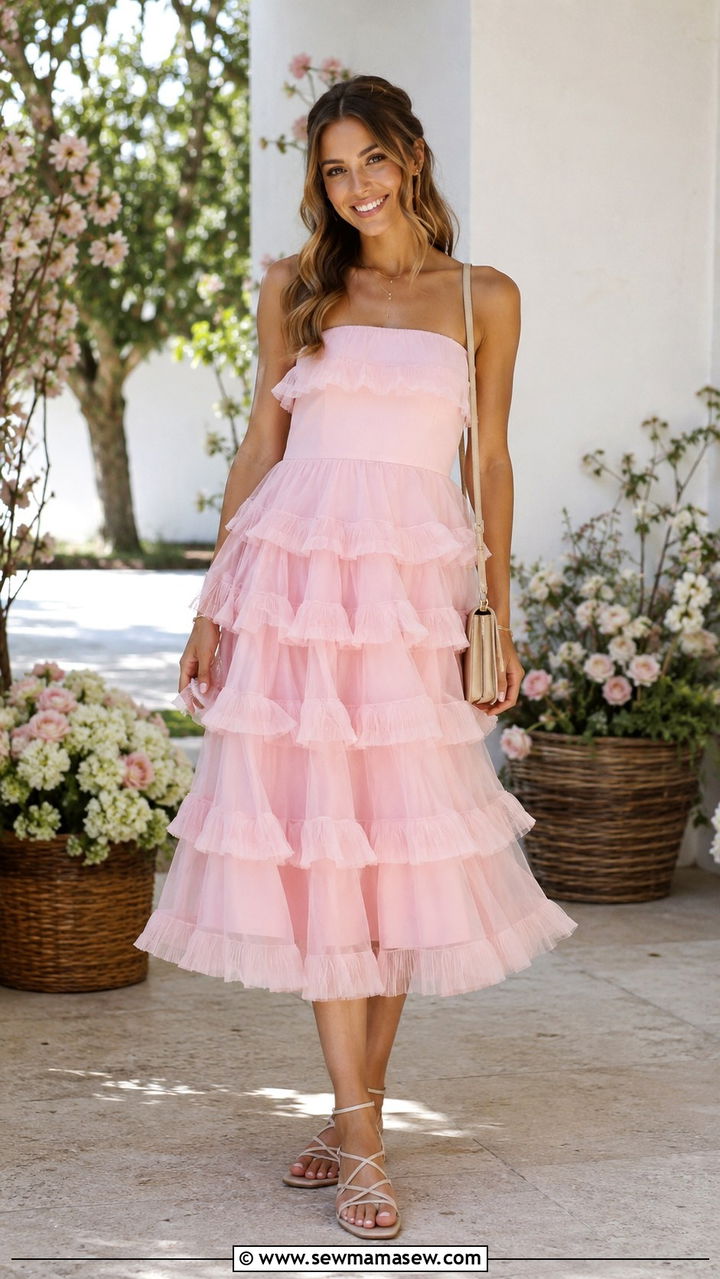 Tiered Ruffle Dress For Bridal Shower - 30 classy bridal shower outfit ideas