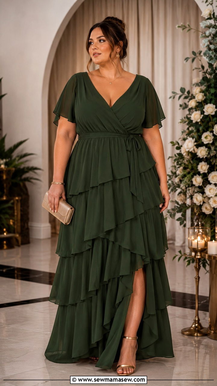 Tiered Ruffle Gown For Formal Events - 30 Boho outfit ideas plus size