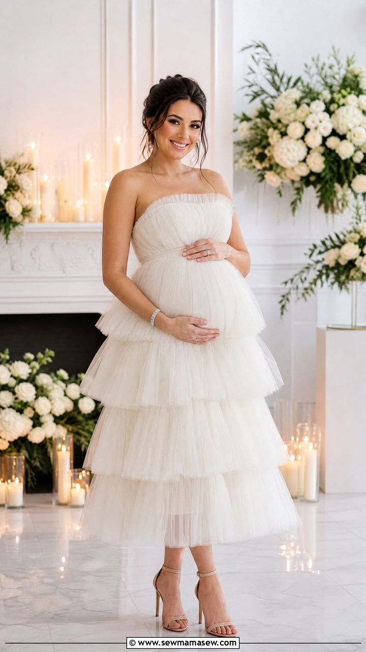 Tiered Tulle Dress Gender Reveal - 30 Gender reveal photo outfit ideas