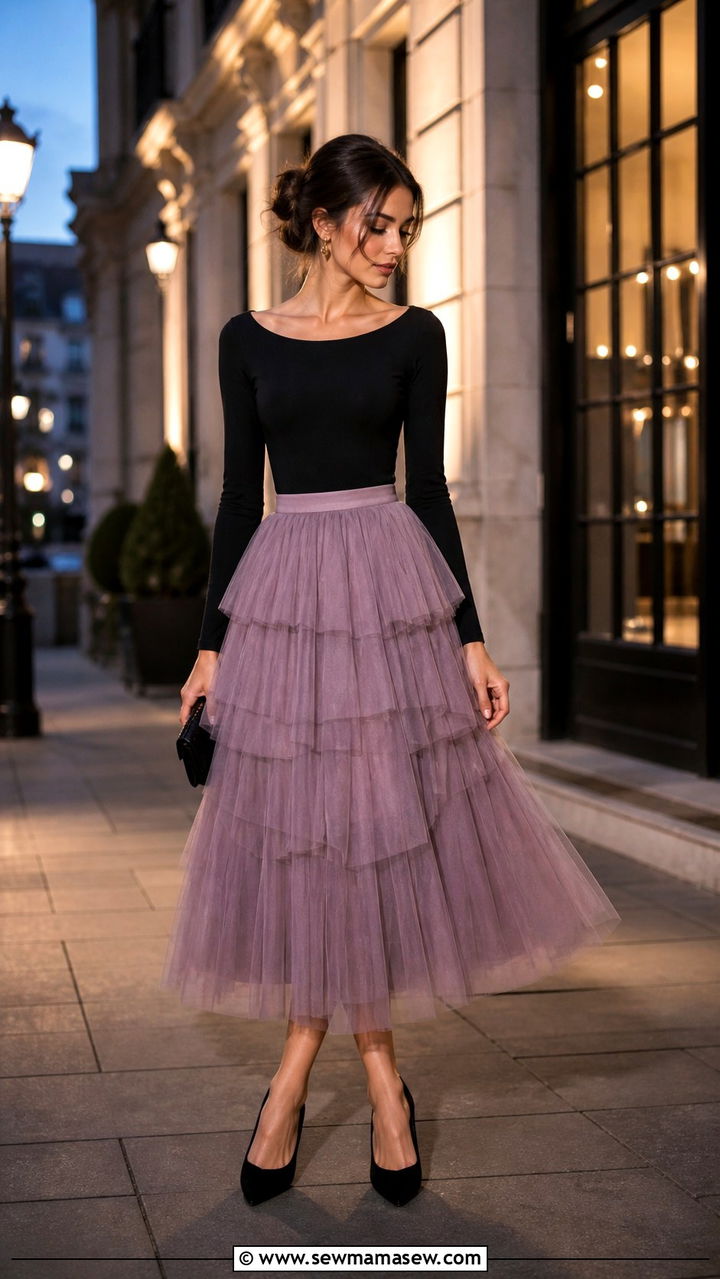Tiered Tulle Midi Skirt Outfit - 40 Balletcore outfit ideas 2026