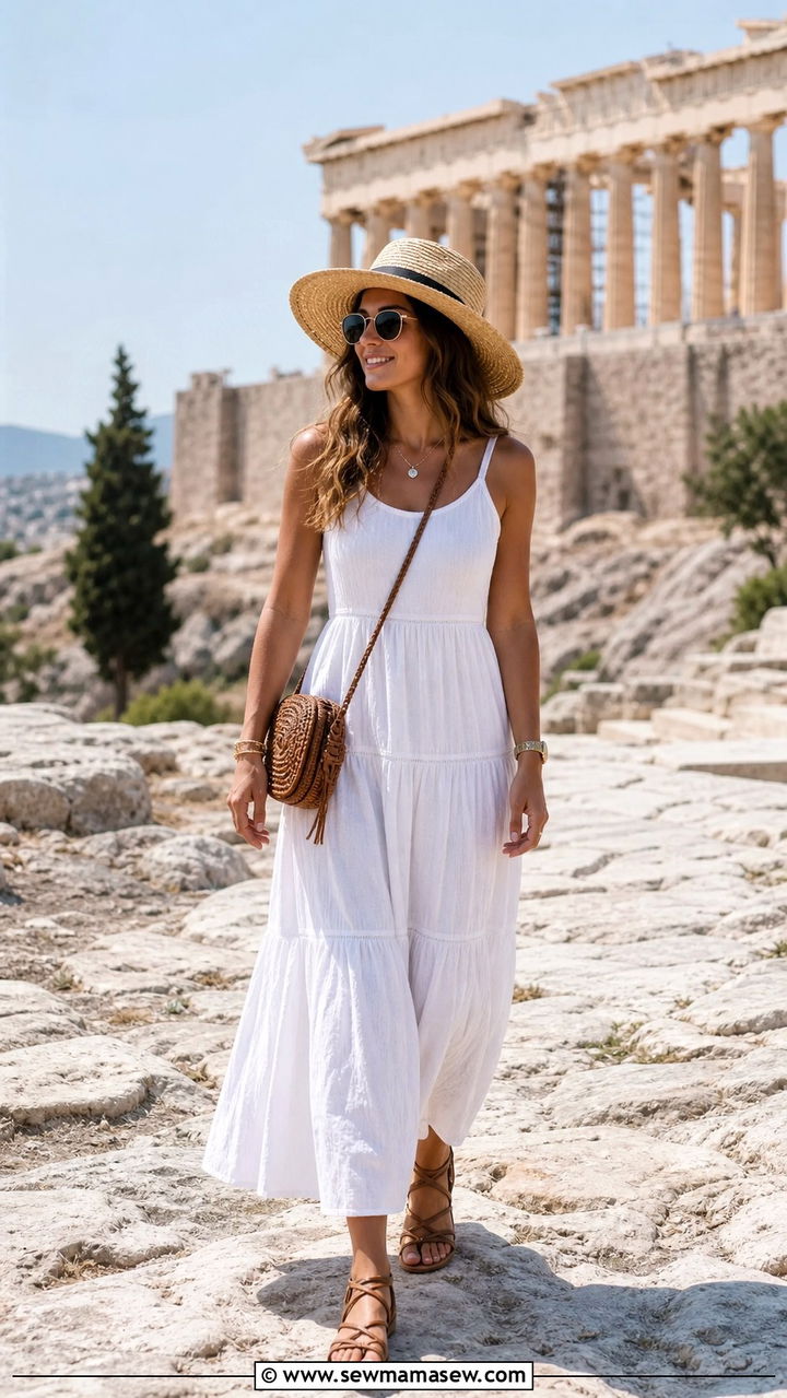 Tiered maxi dress for Athens sightseeing - 40 What to wear in Athens