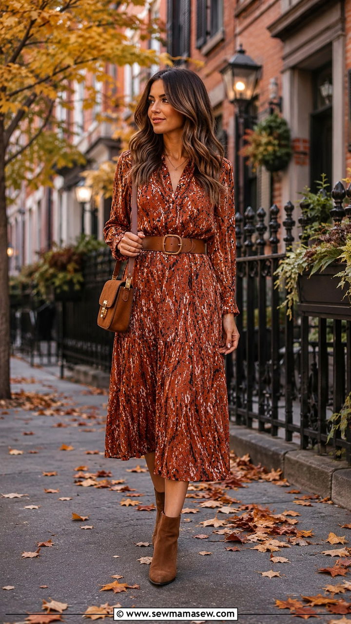 Tiered maxi dress with denim jacket outfit - 20 summer to fall outfits 2026