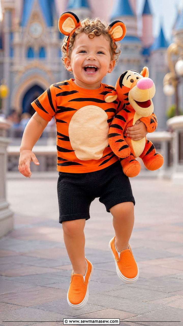 Tigger Orange and Black Striped Playful Outfit - 35 Disney outfit ideas for toddlers
