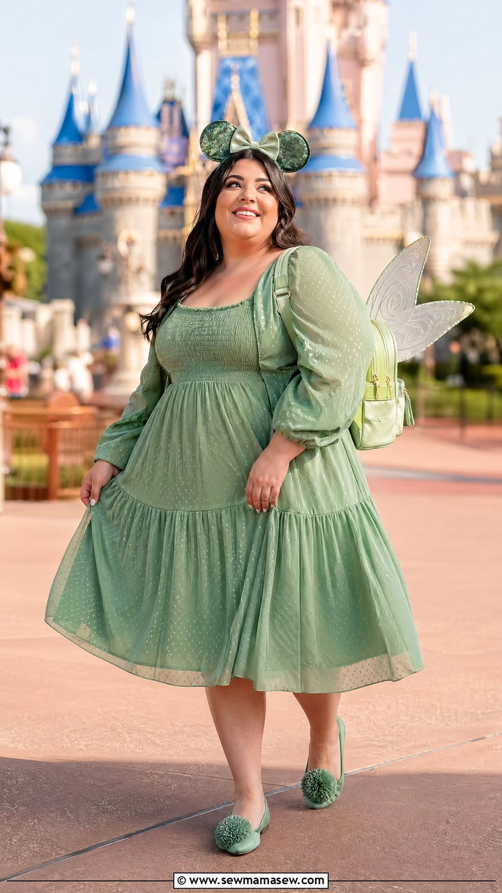 Tinker Bell Green Dress Outfit - 35 Disney outfit ideas plus size