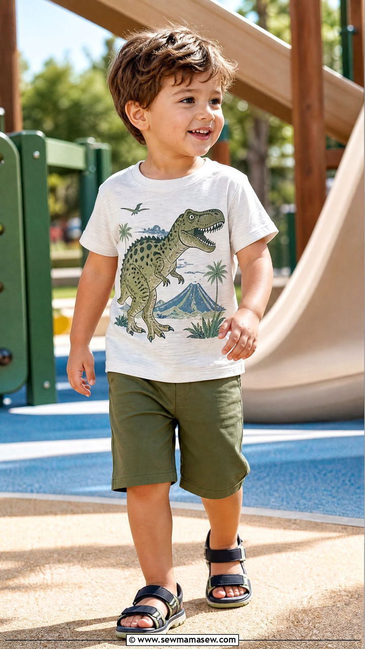 Toddler Boy Graphic Tee And Bermuda Shorts - 30 Summer outfits for toddlers